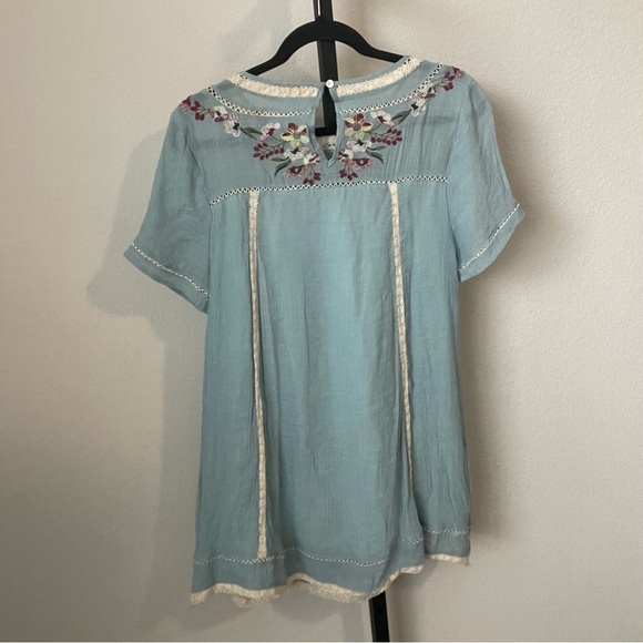 Umgee Meet Me in Paradise Blue Shift Dress Size Medium - Picture 6 of 8